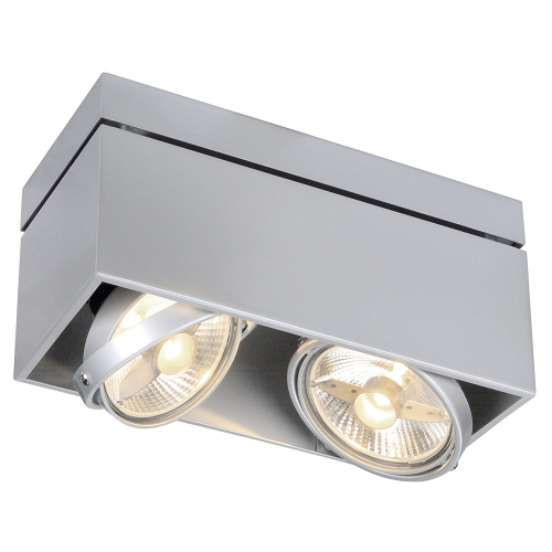 KARDAMOD SURFACE SQUARE ES111 DOUBLE Deckenleuchte, eckig, silbergrau, 2xGU10, max. 2x75W