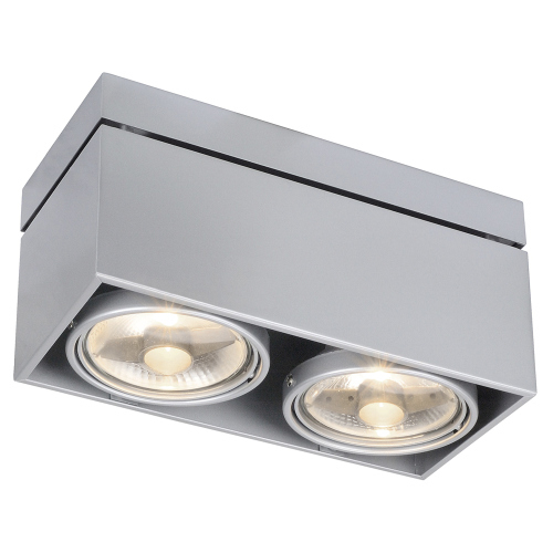 KARDAMOD SURFACE SQUARE ES111 DOUBLE Deckenleuchte, eckig, silbergrau, 2xGU10, max. 2x75W