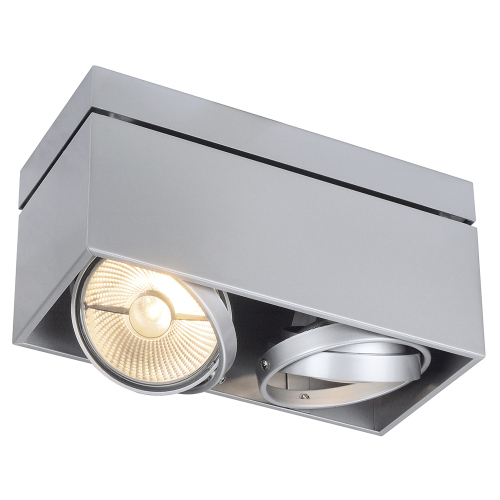 KARDAMOD SURFACE SQUARE ES111 DOUBLE Deckenleuchte, eckig, silbergrau, 2xGU10, max. 2x75W