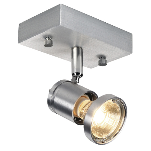 SLV ASTO I Wand- und Deckenleuchte alu brushed, GU10 Spot, max. 75W