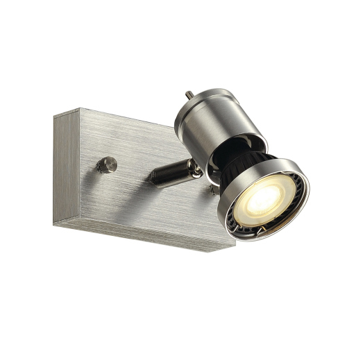 SLV ASTO I Wand- und Deckenleuchte alu brushed, GU10 Spot, max. 75W