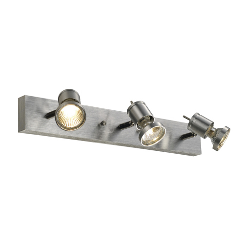 SLV ASTO III Wand- und Deckenleuchte, alu-brushed, 3xGU10 Spot, max. 75W