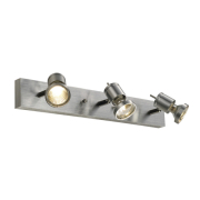 ASTO III Wand- und Deckenleuchte, alu-brushed, 3xGU10 Spot, max. 75W