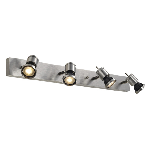 SLV ASTO IV Wand- und Deckenleuchte, alu-brushed, 4xGU10 Spot, max. 75W