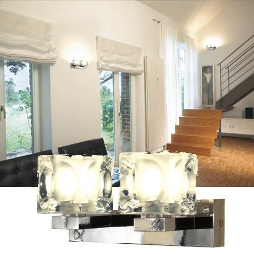 SLV BLOX Wandleuchte 2er, klares Glas, chrom