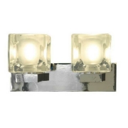 BLOX Wandleuchte 2er, klares Glas, chrom
