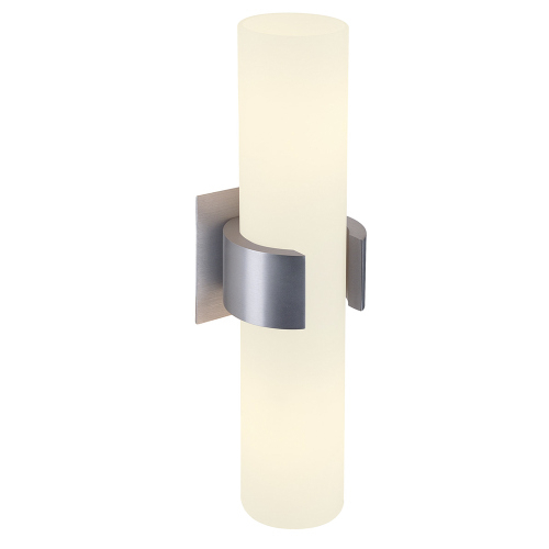 SLV DENA Wandleuchte Glas teilsatiniert 147529 | 40W brushed II max. alu 2xE14 Lampen1a