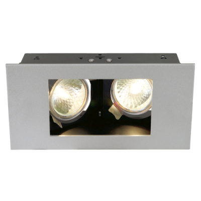 SLV INDI REC 2S Downlight, rechteckig, silbergrau/schwarz, MR16, schwenkbar