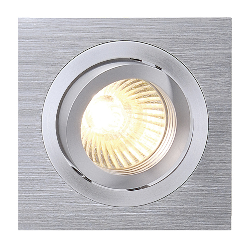 SLV NEW TRIA I GU10 Downlight, eckig, alu brushed, max. 50W, inkl. Clipfedern