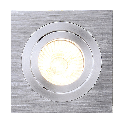 SLV NEW TRIA I GU10 Downlight, eckig, alu brushed, max. 50W, inkl. Clipfedern