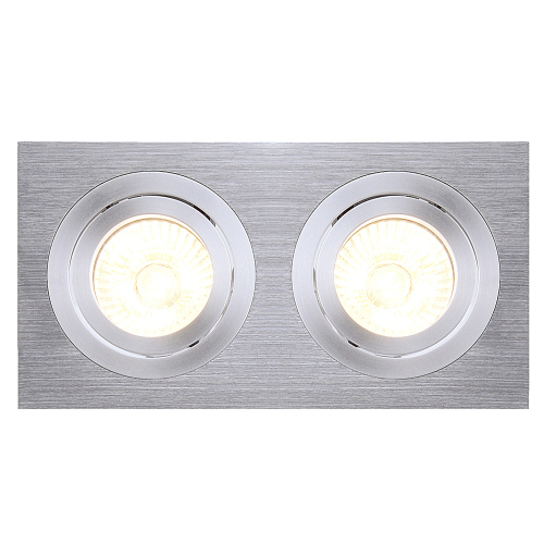 SLV NEW TRIA II GU10 Downlight, rechteckig, alu brushed, max. 2x50W, inkl. Clipfedern