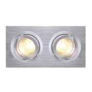 NEW TRIA II GU10 Downlight, rechteckig, alu brushed, max. 2x50W, inkl. Clipfedern