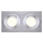 NEW TRIA II GU10 Downlight, rechteckig, alu brushed, max. 2x50W, inkl. Clipfedern