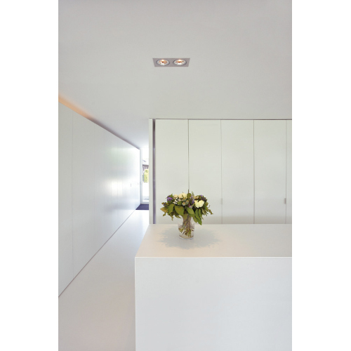 SLV NEW TRIA II QRB111 Downlight, rechteckig, alu brushed, max. 2x75W, inkl. Clipfedern