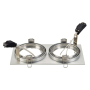 NEW TRIA II QRB111 Downlight, rechteckig, alu brushed, max. 2x75W, inkl. Clipfedern