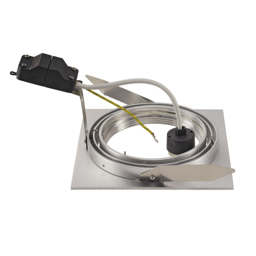 SLV NEW TRIA I ES111 Downlight, eckig, alu brushed, GU10, max. 75W, inkl. Blattfedern