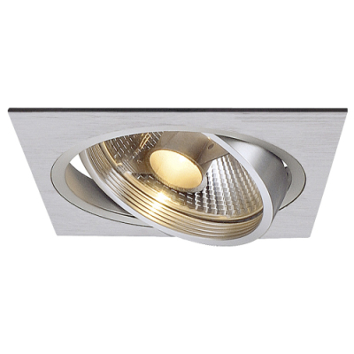 NEW TRIA I ES111 Downlight, eckig, alu brushed, GU10, max. 75W, inkl. Blattfedern