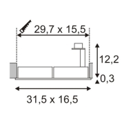 NEW TRIA II ES111 Downlight, rechteckig, alu brushed, GU10, max. 2x75W, inkl. Clipfedern