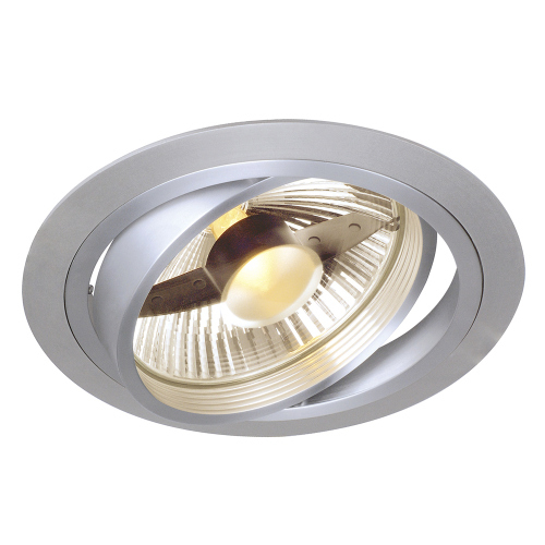 SLV NEW TRIA ES111 Downlight, rund, alu brushed, GU10, max. 75W, inkl. Blattfedern