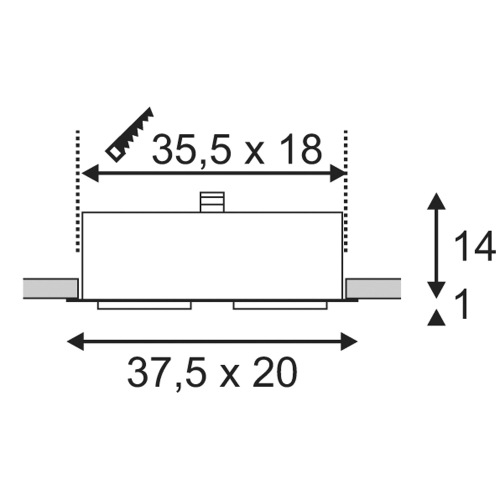 SLV AIXLIGHT FLAT DOUBLE ES111 Deckeneinbauleuchte, chrom / mattschwarz, 2xGU10, max. 75W