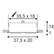 AIXLIGHT FLAT DOUBLE ES111 Deckeneinbauleuchte, chrom / mattschwarz, 2xGU10, max. 75W