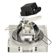 CRYSTAL I Downlight, eckig, chrom/Kristall klar, MR16, max. 35W