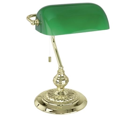 EGLO Tischleuchten TL/1 MS-GLÄNZEND M.GLAS GRÜN BANKER
