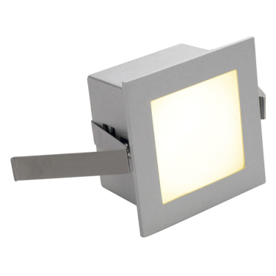 SLV FRAME BASIC LED Einbauleuchte, eckig, silbergrau, warmweisse LED