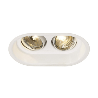 HORN 2 TURNO GU10 Deckeneinbauleuchte, oval, mattweiss max. 2x50W