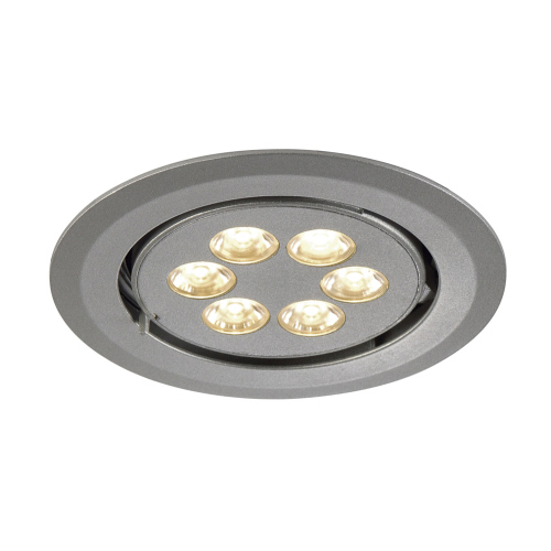 SLV TRITON 6 GIMBLE Downlight, rund, silber eloxiert, 6x1W LED, warmweiss, schwenkbar