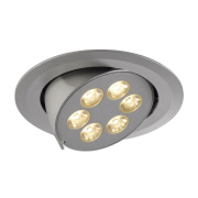 TRITON 6 GIMBLE Downlight, rund, silber eloxiert, 6x1W LED, warmweiss, schwenkbar
