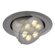TRITON 6 GIMBLE Downlight, rund, silber eloxiert, 6x1W LED, warmweiss, schwenkbar
