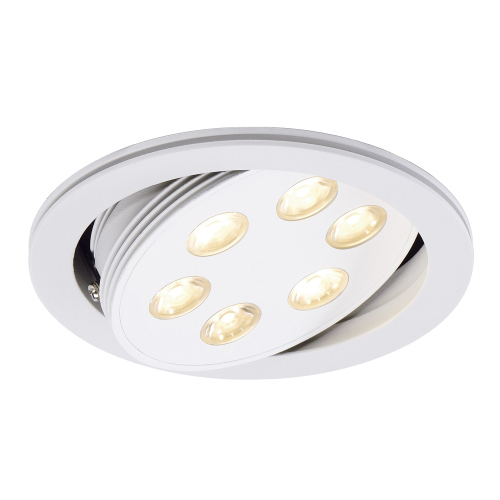 TRITON 6 Downlight, rund, mattweiss, 6x3W LED, warmweiss, schwenkbar