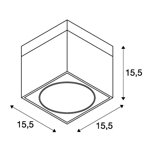 SLV KARDAMOD SURFACE SQUARE ES111 SINGLE Deckenleuchte, eckig, weiss, GU10, max. 75W