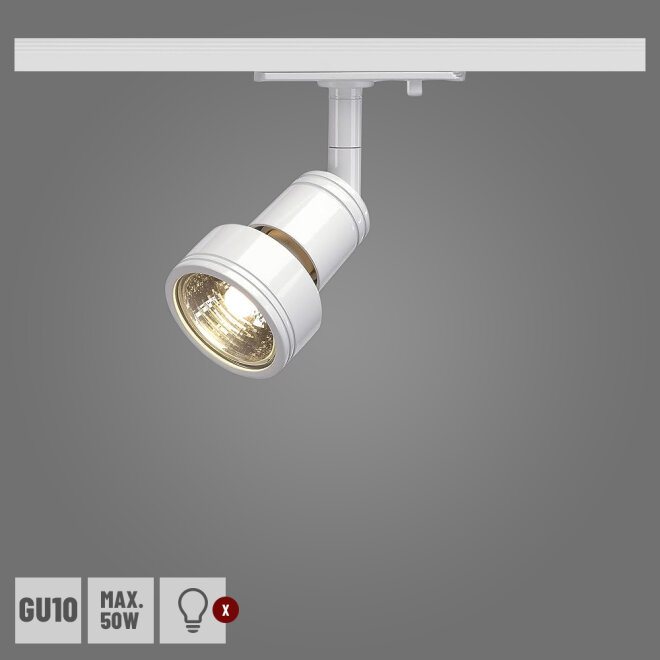 PURI Leuchtenkopf, weiss, GU10 max. 50W, inkl. 1P.-Adapter