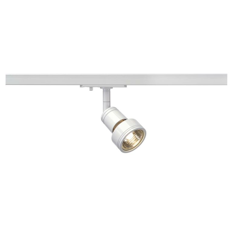 SLV 1-Phasen Strahler PURI Track weiß GU10 QPAR51 max. 50W für Hochvolt-Stromschiene inkl. 1P-Adapter