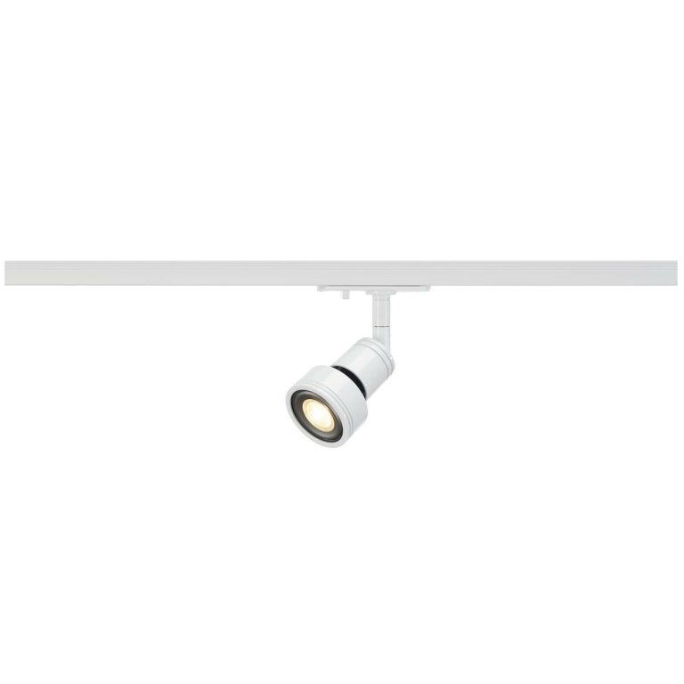 SLV 1-Phasen Strahler PURI Track weiß GU10 QPAR51 max. 50W für Hochvolt-Stromschiene inkl. 1P-Adapter