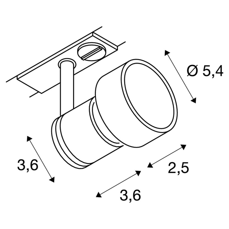 SLV 1-Phasen Strahler PURI Track weiß GU10 QPAR51 max. 50W für Hochvolt-Stromschiene inkl. 1P-Adapter