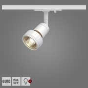 SLV 1-Phasen Strahler PURI Track weiß GU10 QPAR51 max. 50W für Hochvolt-Stromschiene inkl. 1P-Adapter