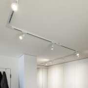 1-Phasen Strahler PURI Track weiß GU10 QPAR51 max. 50W für Hochvolt-Stromschiene inkl. 1P-Adapter