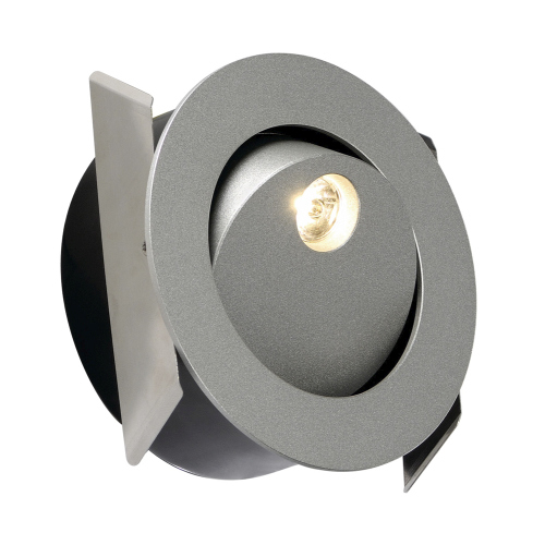GILALED Wandleuchte, silbergrau, 3W LED, 3000K, inkl. Positions-LED, blau