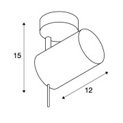 ASTO TUBE I Wand- und Deckenleuchte, weiss, 1xGU10, max. 1x75W