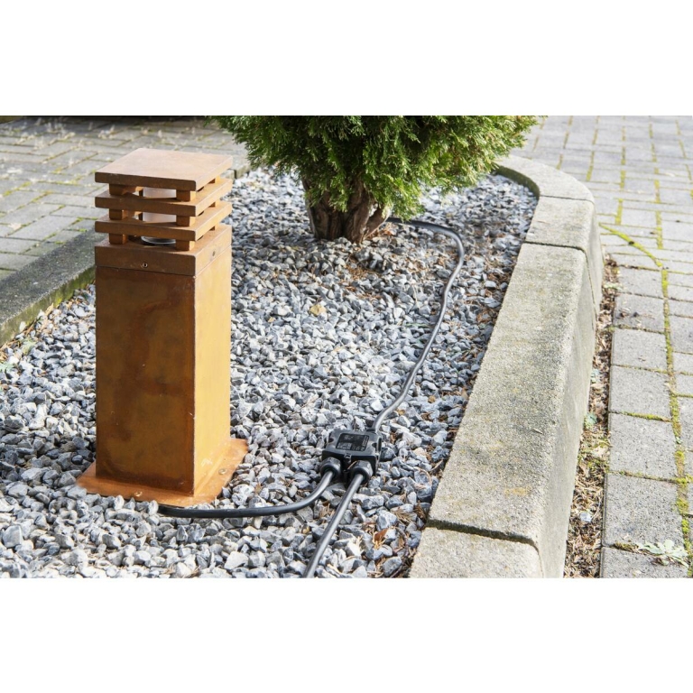 SLV RUSTY® SQUARE 40 Outdoor Standleuchte Pollerleuchte eckig E27 TC-DSE max. 11W IP55 FeCSi-Stahl gerostet Höhe 40cm