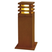 RUSTY® SQUARE 40 Outdoor Standleuchte Pollerleuchte eckig E27 TC-DSE max. 11W IP55 FeCSi-Stahl gerostet Höhe 40cm