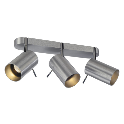 ASTO TUBE III Wand- und Deckenleuchte, alu-brushed, 3xGU10, max. 75W