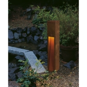 RUSTY® SLOT 80 Outdoor Standleuchte E27 TC-DSE max. 11W IP44 FeCSi-Stahl gerostet Höhe 80cm