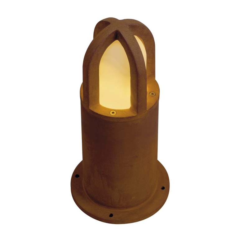 SLV RUSTY® CONE 40 Außenstandleuchte Pollerleuchte rund E27 TC-DSE max. 11W IP54 FeCSi-Stahl gerostet Höhe 40cm