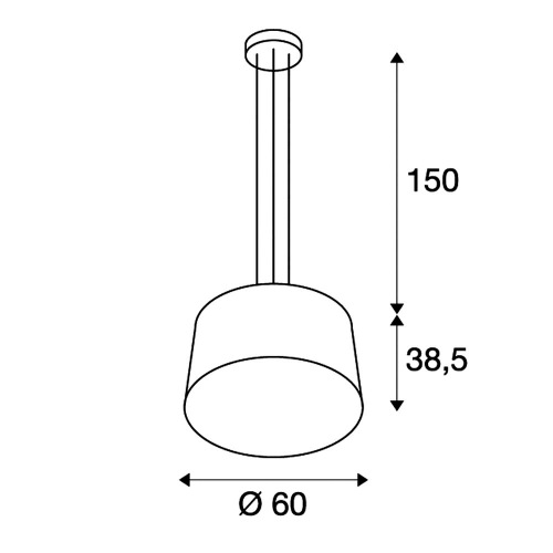 SLV BISHADE Pendelleuchte, PD-1, 3xE27, max. 3x 23W