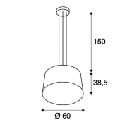 BISHADE Pendelleuchte, PD-1, 3xE27, max. 3x 23W