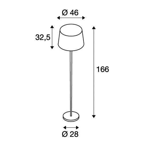 SLV BISHADE Stehleuchte, SL-1, E27, max. 40W, 2 Packstücke